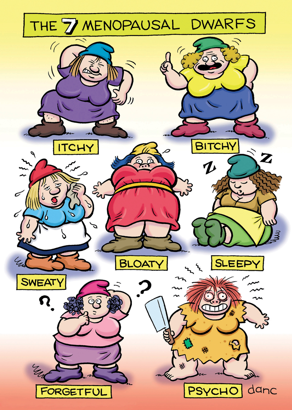 Who are the seven dwarfs of menopause? 